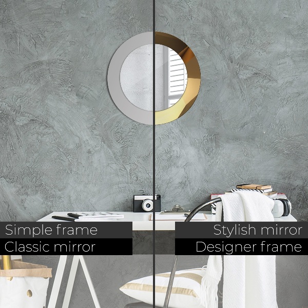 Kerek tükör nyomtatott kerettel Arany absztrakció