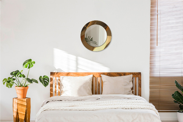 Kerek tükör nyomtatott kerettel Arany absztrakció