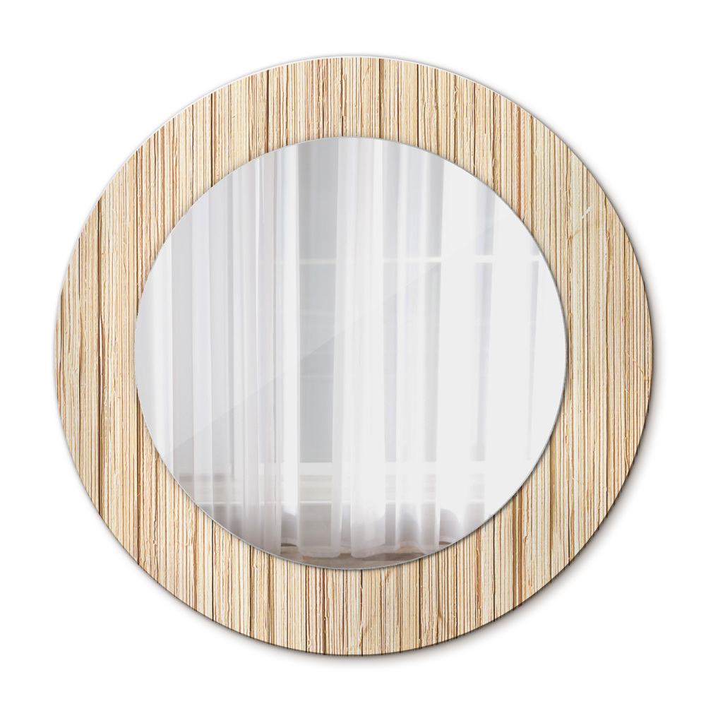 Kerek tükör fali dísz Bambusz szalma