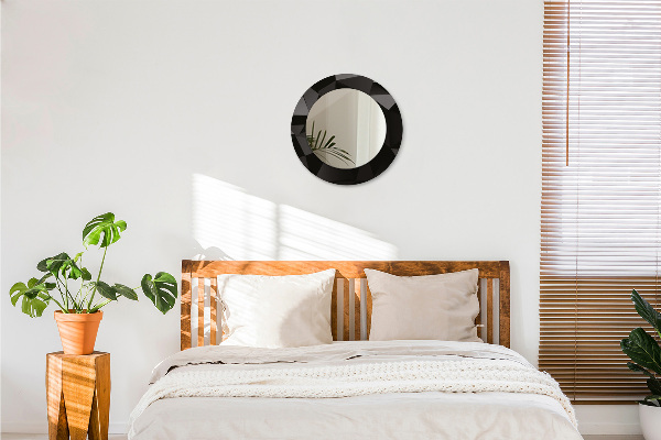 Kerek tükör díszítéssel Absztrakt fekete