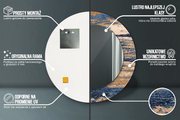 Kerek dísztükör Absztrakt fa