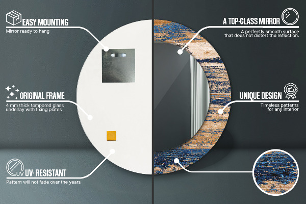 Kerek dísztükör Absztrakt fa