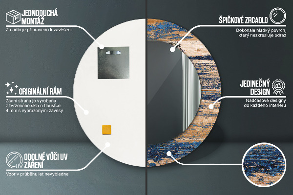 Kerek dísztükör Absztrakt fa