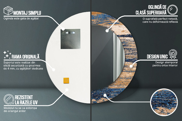 Kerek dísztükör Absztrakt fa