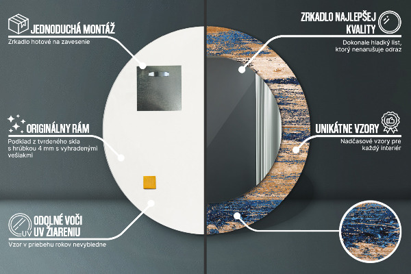 Kerek dísztükör Absztrakt fa