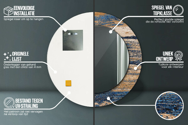 Kerek dísztükör Absztrakt fa