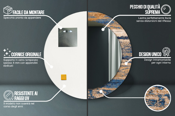 Kerek dísztükör Absztrakt fa