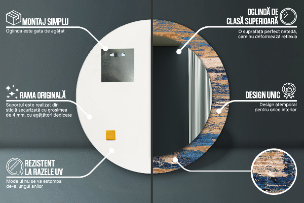 Kerek dísztükör Absztrakt fa