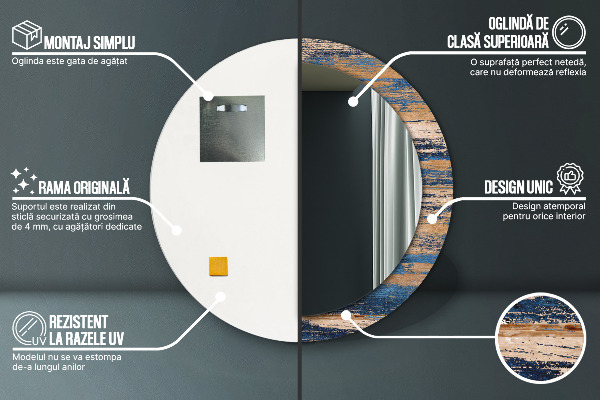 Kerek dísztükör Absztrakt fa