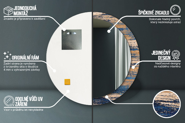 Kerek dísztükör Absztrakt fa