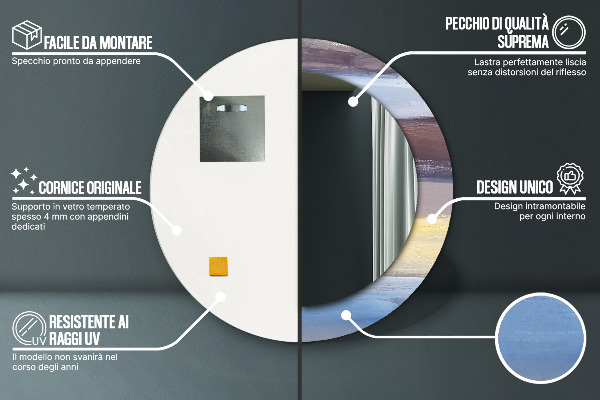 Kerek díszes tükör Absztrakt kép