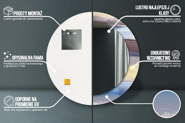 Kerek díszes tükör Absztrakt kép