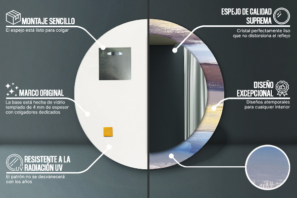 Kerek díszes tükör Absztrakt kép