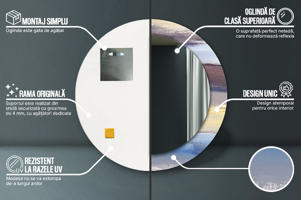 Kerek díszes tükör Absztrakt kép