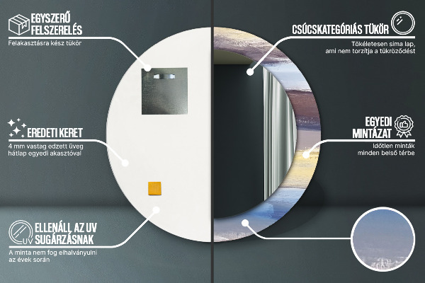 Kerek díszes tükör Absztrakt kép