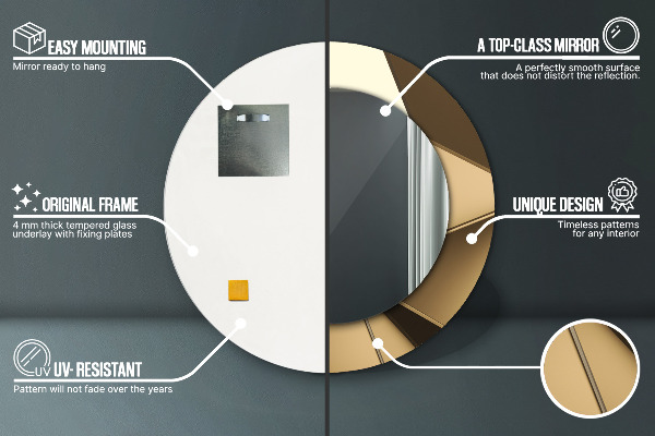 Kerek tükör fali dísz Modern absztrakció