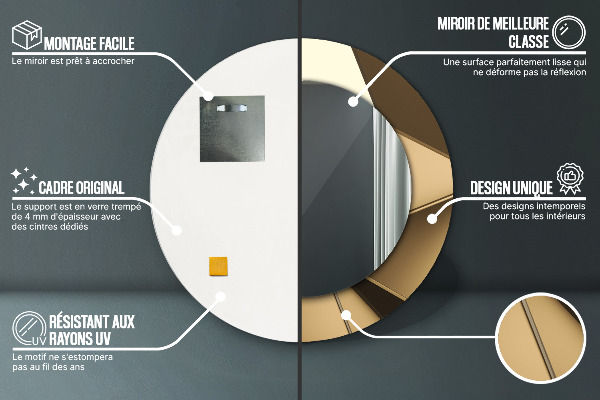 Kerek tükör fali dísz Modern absztrakció