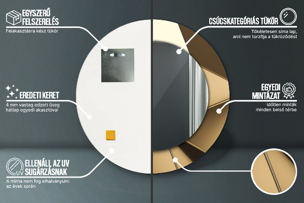 Kerek tükör fali dísz Modern absztrakció