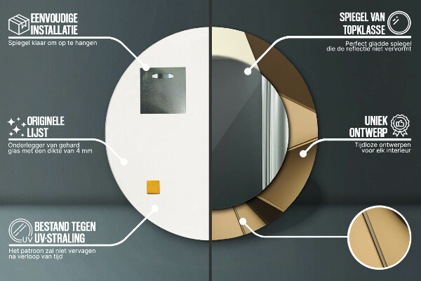 Kerek tükör fali dísz Modern absztrakció