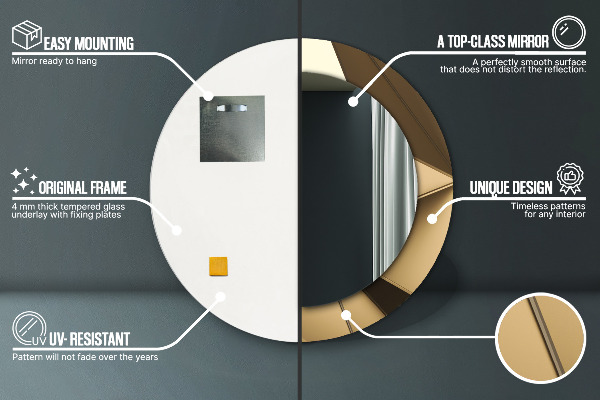 Kerek tükör fali dísz Modern absztrakció