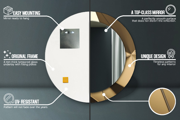 Kerek tükör fali dísz Modern absztrakció