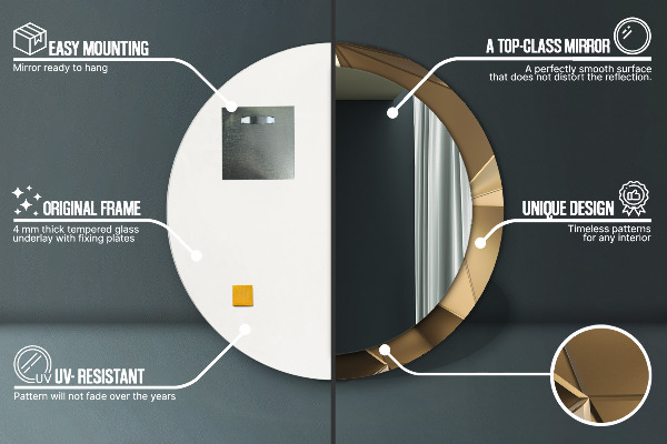 Kerek tükör fali dísz Modern absztrakció