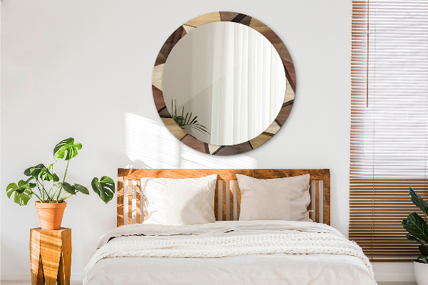 Kerek tükör díszítéssel Geometrikus 3D fa