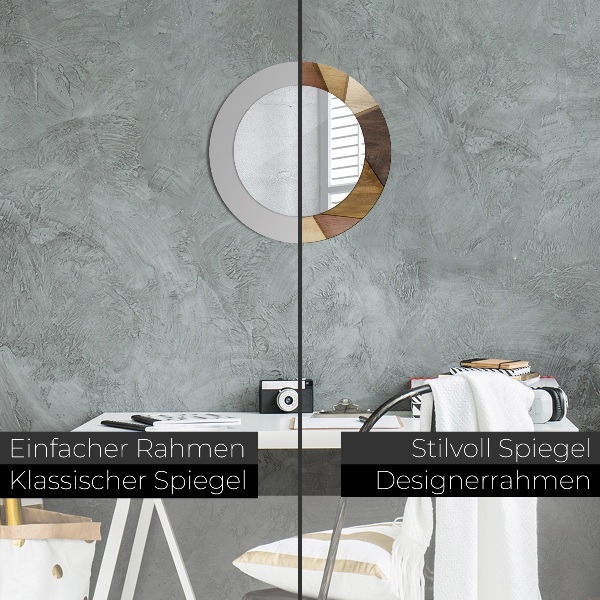 Kerek tükör díszítéssel Geometrikus 3D fa