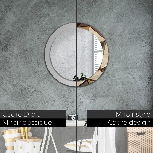 Kerek tükör díszítéssel Geometrikus 3D fa