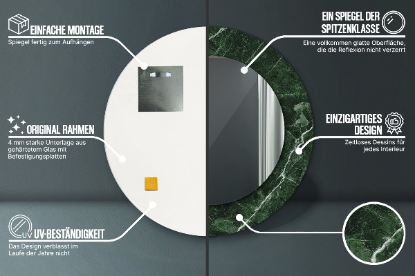 Kerek dísztükör Szerpentin