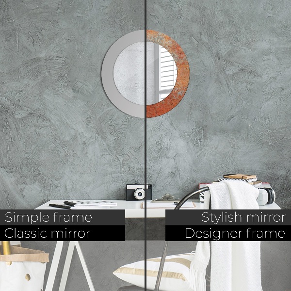 Kerek dísztükör Rozsda fém