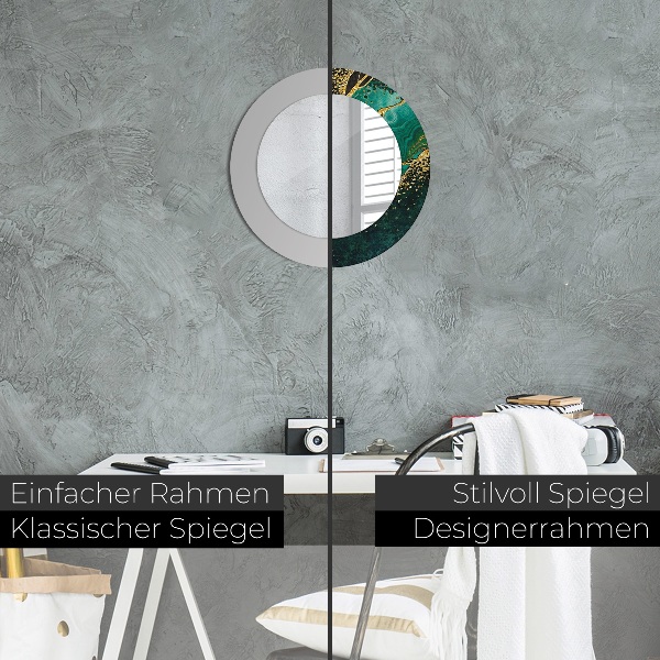 Kerek tükör fali dísz Márvány zöld