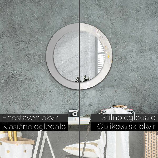 Kerek dísztükör Fényes márvány