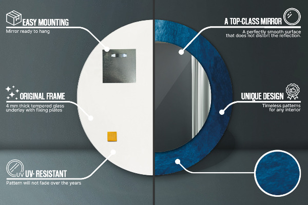 Kerek díszes tükör Absztrakt muveszet