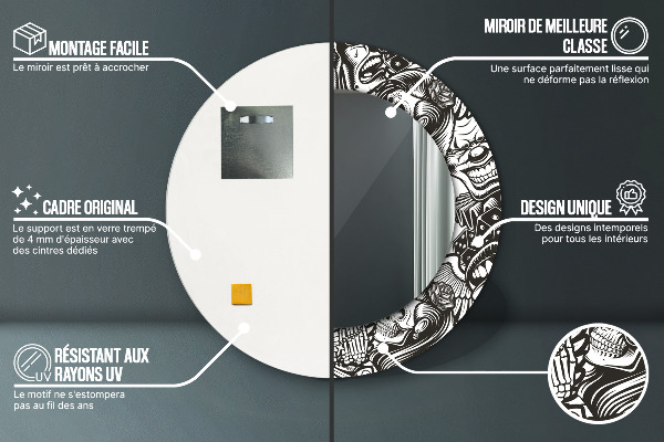 Kerek tükör fali dísz Absztrakt folyadék