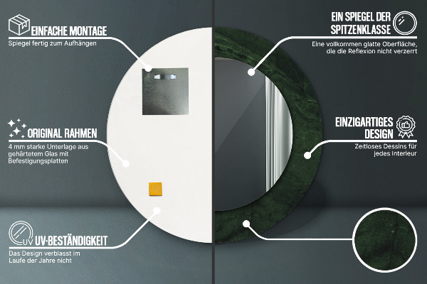 Kerek tükör díszítéssel Szerpentin