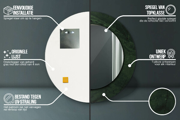 Kerek tükör díszítéssel Szerpentin