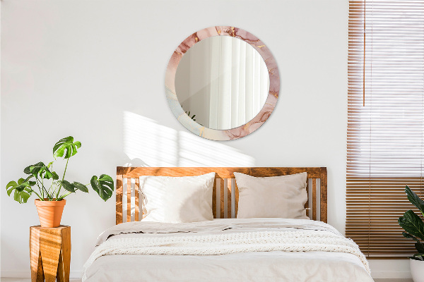 Kerek tükör nyomtatott kerettel Absztrakt folyadék