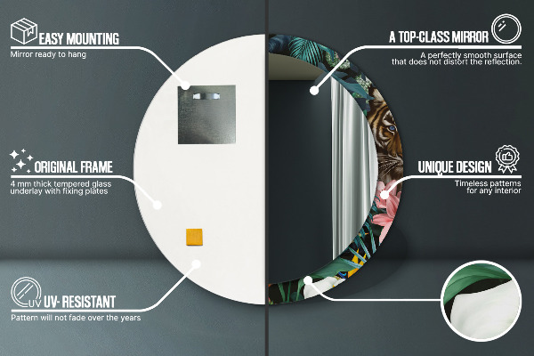 Kerek dísztükör Erdő a dzsungelben