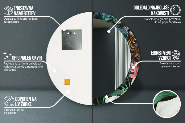 Kerek dísztükör Erdő a dzsungelben