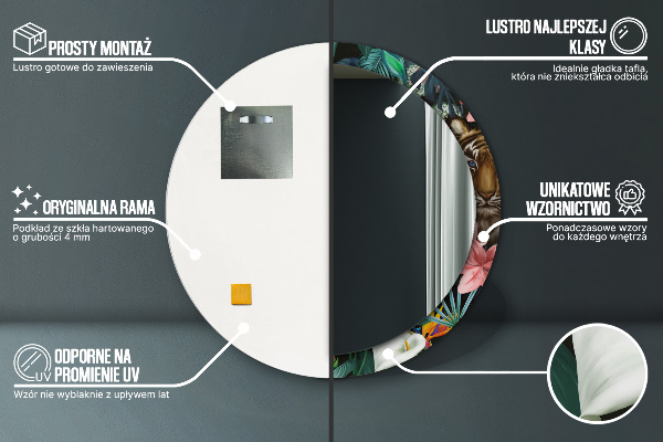 Kerek dísztükör Erdő a dzsungelben