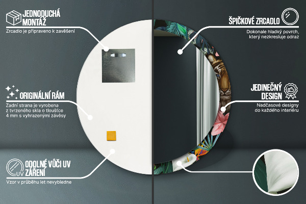 Kerek dísztükör Erdő a dzsungelben