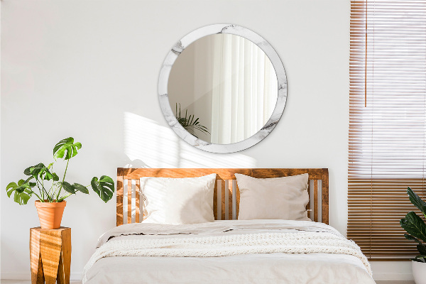 Kerek díszes tükör Fehér márvány