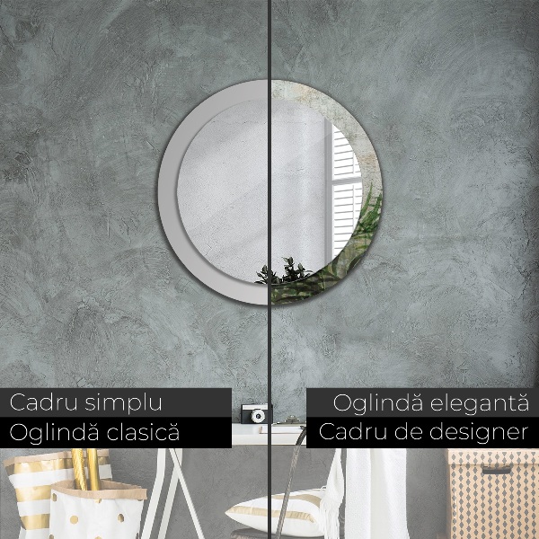 Kerek tükör fali dísz Páfránylevél