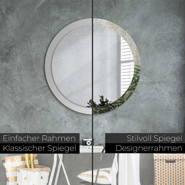 Kerek tükör fali dísz Páfránylevél