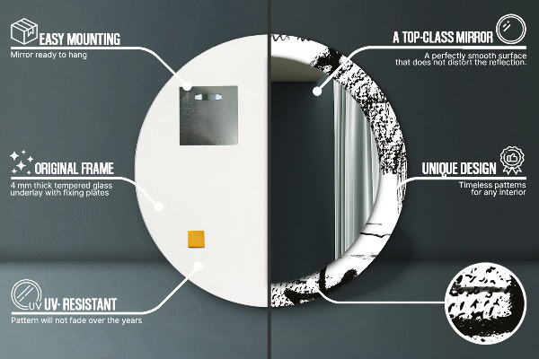 Kerek tükör keret nyomtatással Graffiti minta