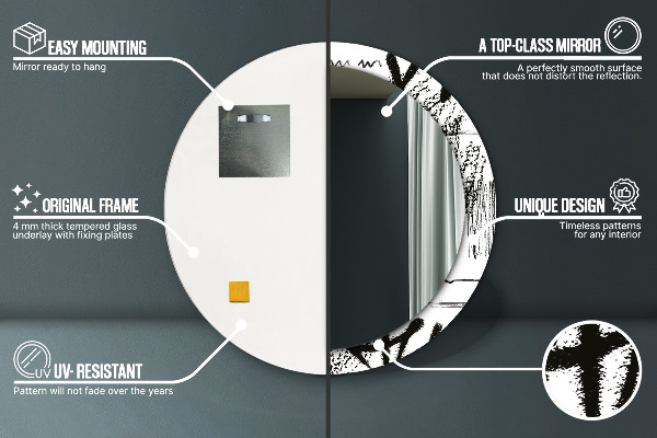 Kerek tükör keret nyomtatással Graffiti minta