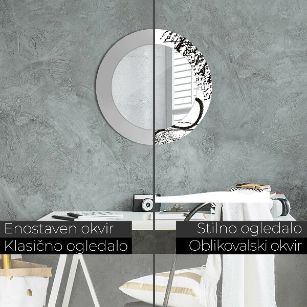 Kerek tükör keret nyomtatással Graffiti minta