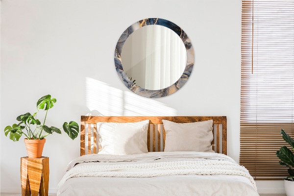 Kerek tükör nyomtatott kerettel Absztrakt folyadék