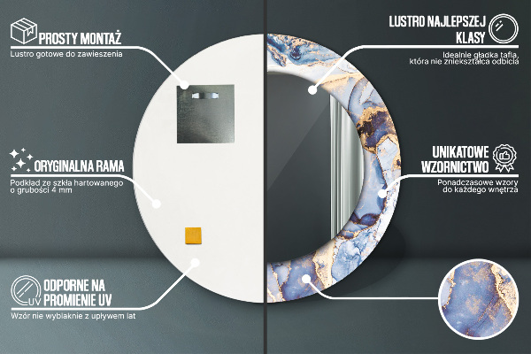 Kerek díszes tükör Absztrakt folyadék művészet